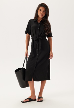 ONLY Onlcaro S/S LINEN BL BELT DRES Black XS
