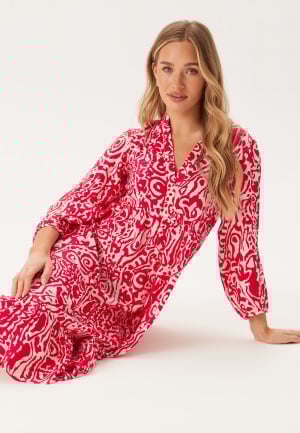 ONLY Onlmilana 7/8 DRESS High Risk Red Aop:sophie XS