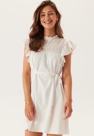 VERO MODA Vmtrine Sl Short Lace Dress Snow White M