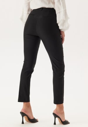 BUBBLEROOM Lorene High Waist Stretchy Ankle Slit Trousers Black 36