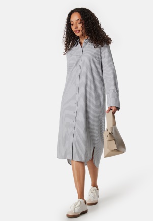 BUBBLEROOM Minou Shirt Dress Grey/White/Striped 36