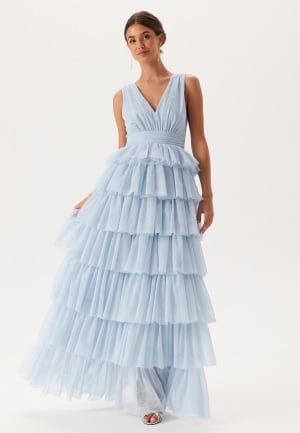 Bubbleroom Occasion Tulle Frill Gown Light blue 42