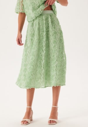 BUBBLEROOM 3D Flower Midi Skirt Dusty green S