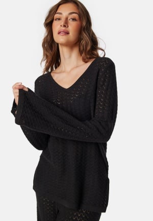VERO MODA Vmiberia Ls V-neck Long Knit B Black S