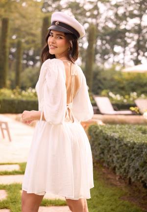 Bubbleroom Occasion Tie Back Short Dress White XS
