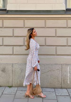 Happy Holly Structured Dress Offwhite/Patterned 36/38