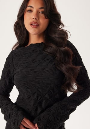 BUBBLEROOM Structure Long Sleeve Top Black L