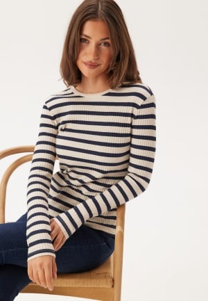 VILA Viamelie O-neck L/S TOP TOP TO Navy Blazer Stripes:birch M