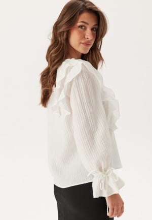 VERO MODA Vmkausa Frill Ls Top Snow White S