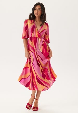 ONLY Onlphiline Flared Long Dress Strawberry Moon Aop:tulip S