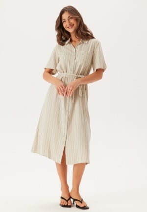 Pieces Pcpia 2/4 MIDI SHIRT DRESS  Birch Stripes:black M