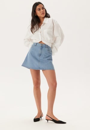 Pieces Pcabbi Mw A-shape Skirt Light Blue Denim S