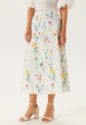 VILA Vicapro Hw Midi Skirt Cloud Dancer Aop:flowers 36