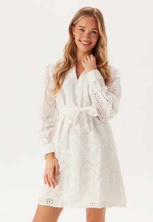 VILA Visine L/S Short Dress Bright White 36