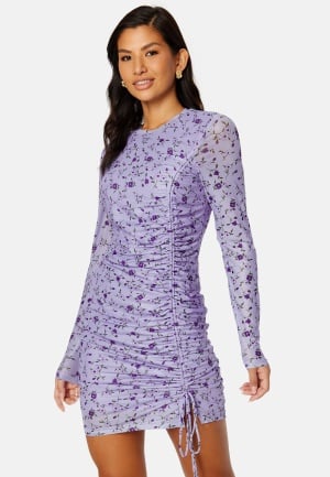 BUBBLEROOM Melandra mesh dress Lilac/Floral M
