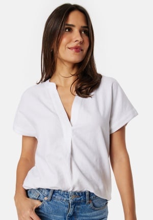 BUBBLEROOM Linen Blend Blouse White M