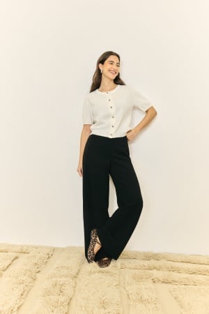 BUBBLEROOM Wide Soft Trousers Black M
