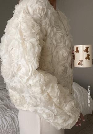 Bubbleroom Occasion Floral Short Jacket Cream M