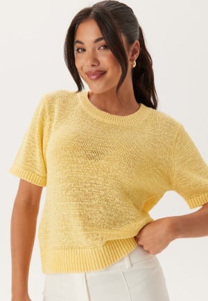 BUBBLEROOM Knitted Short Sleeve Sweater Yellow M