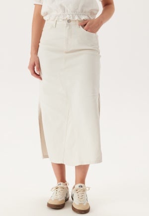 VILA Vinus Hw Midi Denim Skirt Cloud Dancer M