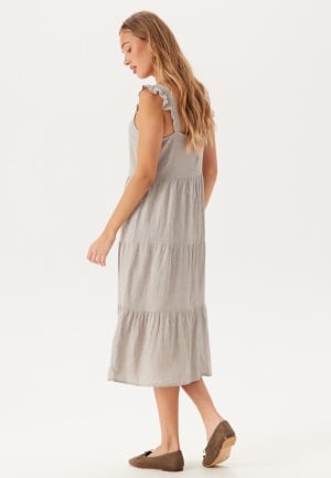 VERO MODA Vmlinn Sl Calf Button Dress Moon Rock Detail:melange M