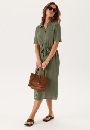 Pieces Pcpia 2/4 MIDI SHIRT DRESS  Deep Lichen Green M