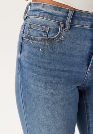ONLY Onlwauw Mw Ank Sparkle Sk Dnm Medium Blue Denim M/32