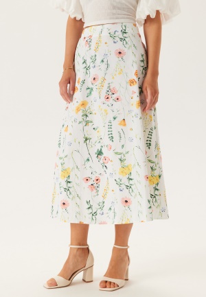 VILA Vicapro Hw Midi Skirt Cloud Dancer Aop:flowers 38