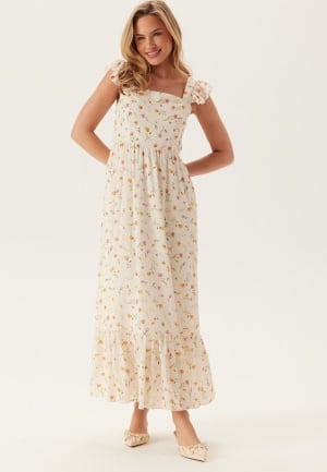 BUBBLEROOM Flounce Dress Offwhite/Floral XL