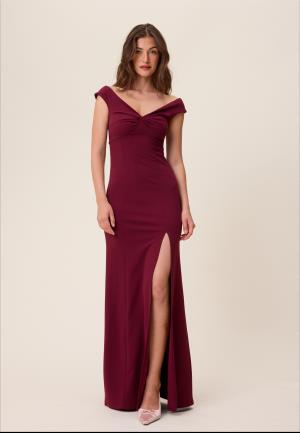 Bubbleroom Occasion Twist Off Shoulder Gown Dark green L