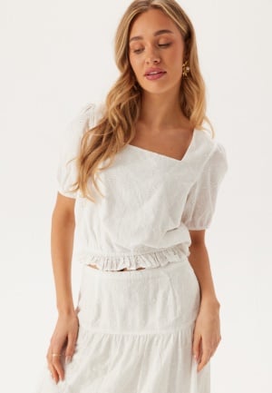 BUBBLEROOM Broderie Anglaise Short Sleeve  Blouse White L