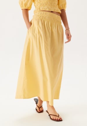 BUBBLEROOM Smock Waist Maxi Skirt Yellow L