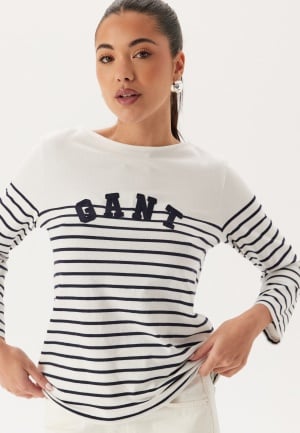 GANT Reg Breton Boat Neck T-shirt Evening Blue L