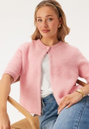 SELECTED FEMME Slfsia Ras 2/4 RIB KNIT CARDIG Bleached Mauve Detail:melange L