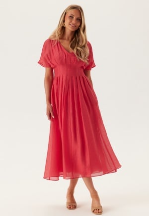 FOREVER NEW Francine V Neck Midi Dress Red 40(UK12)
