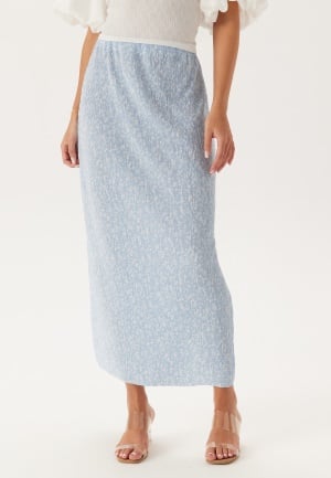 Pieces Pcflora Hw Ankle Skirt Cashmere Blue Aop:flower L