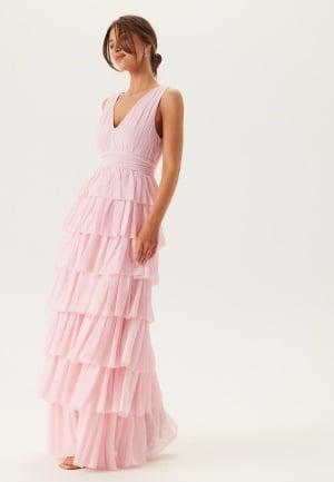 Bubbleroom Occasion Tulle Frill Gown Light pink 40