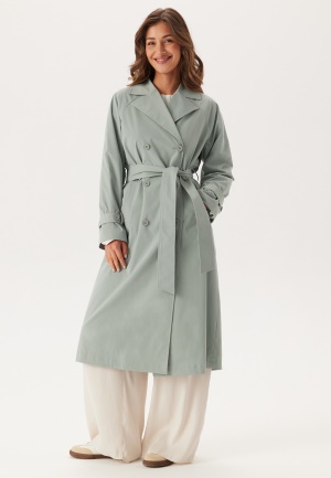BUBBLEROOM Belted Midi Trenchcoat Dusty green 42