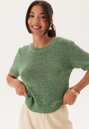 BUBBLEROOM Knitted Short Sleeve Sweater Green XL