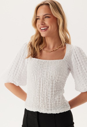 BUBBLEROOM Square Neck Volume Sleeve Top White XL