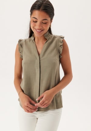 SELECTED FEMME Slfviva Sl Sun Ruffle Top Vetiver 42