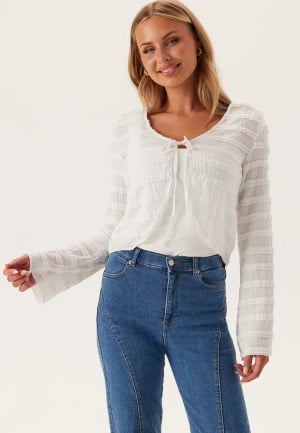 Pieces Pcanine Ls Tie Top Bright White XL
