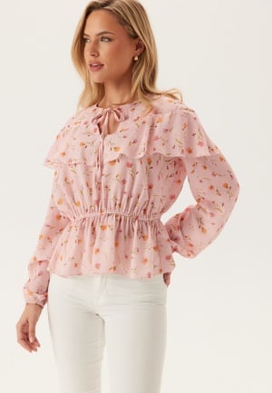 BUBBLEROOM Flounce Blouse Pink/Floral XL