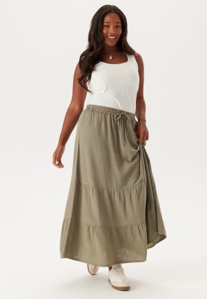 Happy Holly Linen Maxi Skirt Khaki green 52/54