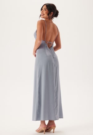 Bubbleroom Occasion Waterfall Satin Ankle dress Light blue 46