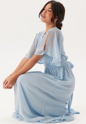 Bubbleroom Occasion Butterfly Sleeve Chiffon Gown Light blue 52