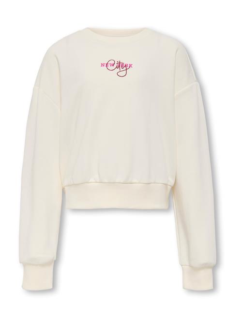 ONLY GIRLS Sweatshirt 'KOGKATRINA'  creme / pink / vinrød