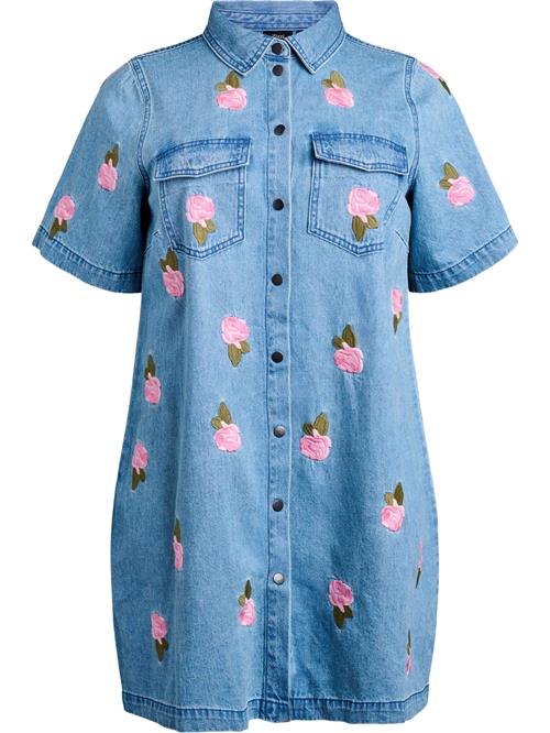 Zizzi Kjole 'Jevelyn'  blue denim / khaki / lyserød