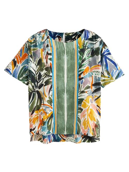 Next Bluse  blå / gul / grøn / naturhvid