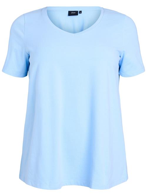 Zizzi Shirts 'S/S'  himmelblå